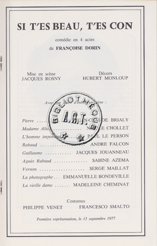 Les programmes de Théatre de l\